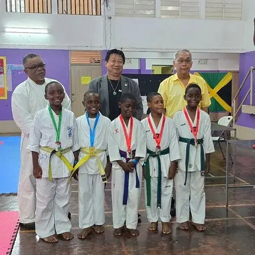 Young taekwondo students in dobok